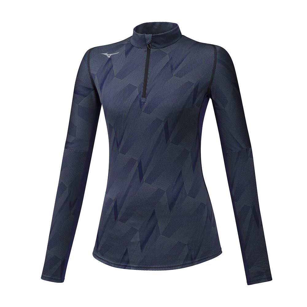 Maglie Running Mizuno Jacquard Graphic HZ Donna - Blu Marino - 35780-DUMQ